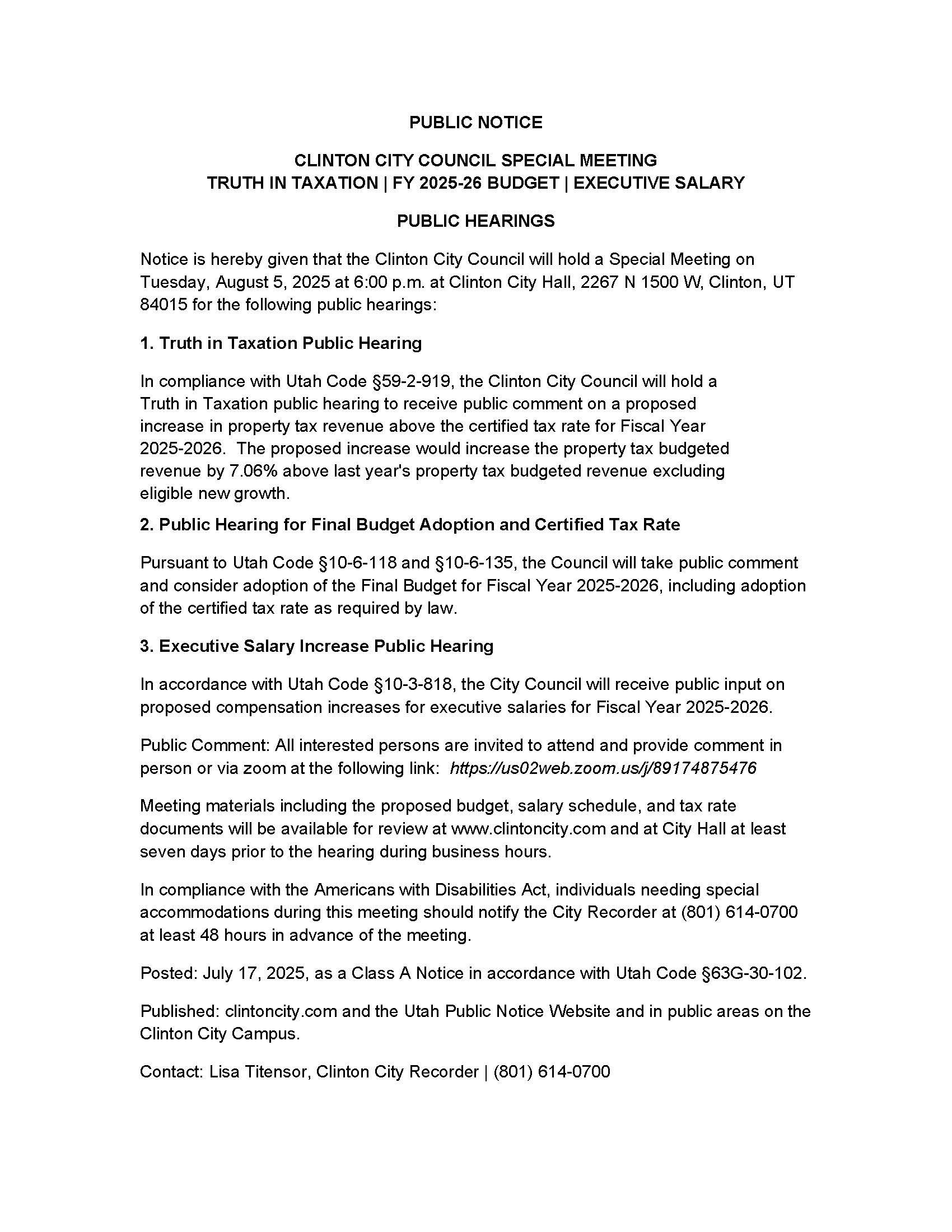 Clinton_City_Public Hearing_Notice_August_5_2025
